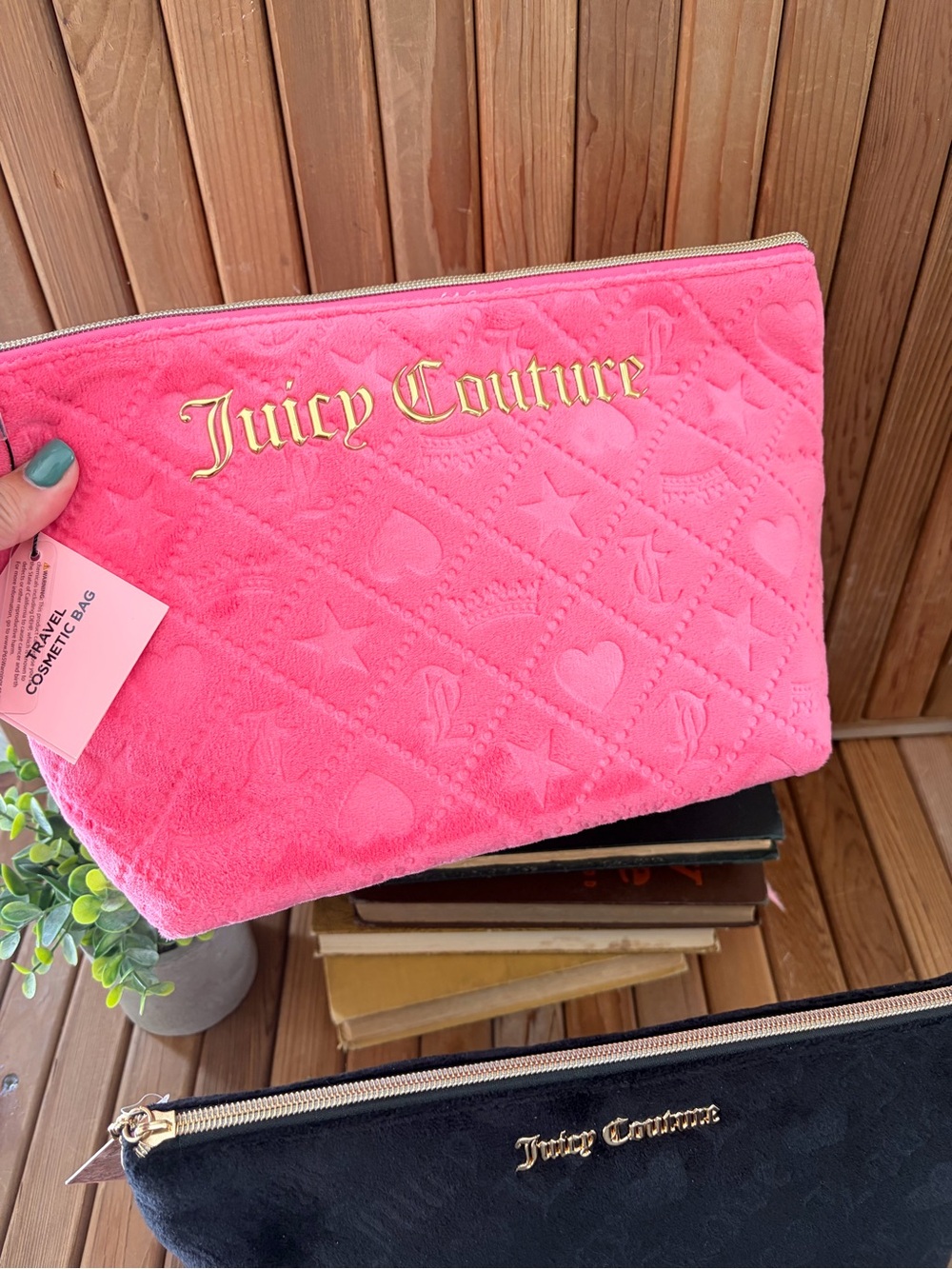 Juicy Couture Quilted Cosmetic Bag, Barbie Pink or Velvet Black, Travel Kit NWT